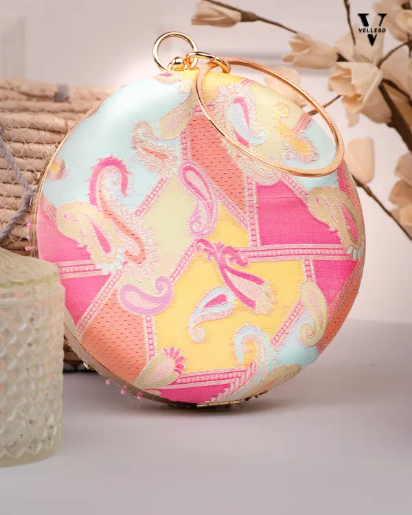 Zayra_Round_Zari_Clutch_Bag